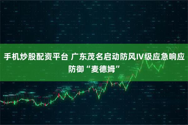 手机炒股配资平台 广东茂名启动防风Ⅳ级应急响应防御“麦德姆”
